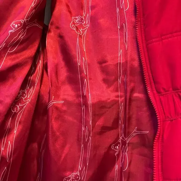 Tulle Women’s Red Cinched Waisted Quilted Vest Size Small - Picture 7 of 12